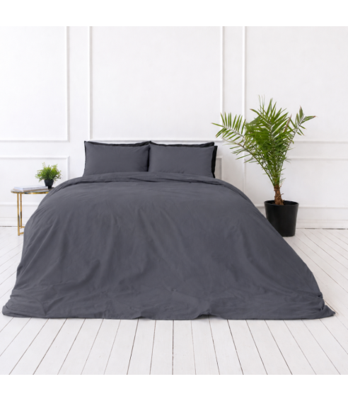 Premium satin påslakanset „Dark Grey sateen“. Satin påslakan