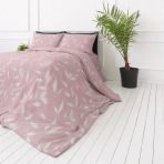Premium satin påslakanset „Flopsie“. Mako satin sängkläder, 140x200 cm, 150x200 cm, 160x200 cm, 180x200 cm, 200x200 cm, 200x220 cm, 240x220 cm. Ash rose-färgat bäddset med subtil bladdesign Premium satin påslakanset „Flopsie“. Mako satin sängkläder, 140x200 cm, 150x200 cm, 160x200 cm, 180x200 cm, 200x200 cm, 200x220 cm, 240x220 cm. Ash rose-färgat bäddset med subtil bladdesign