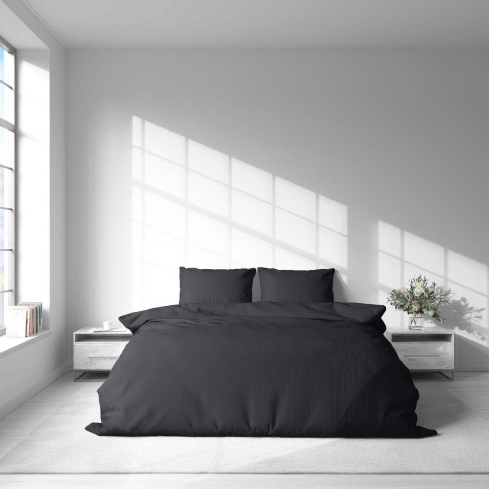 Premium satin påslakanset „Graphite Satin“. Enfärgade sängkläder, 140x200 cm, 200x200 cm, 200x220 cm Premium satin påslakanset „Graphite Satin“. Enfärgade sängkläder, 140x200 cm, 200x200 cm, 200x220 cm