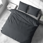 Premium satin påslakanset „Graphite Stripe Satin“. Påslakanset 135x200, 140x200 cm, 200x200 cm Premium satin påslakanset „Graphite Stripe Satin“. Påslakanset 135x200, 140x200 cm, 200x200 cm