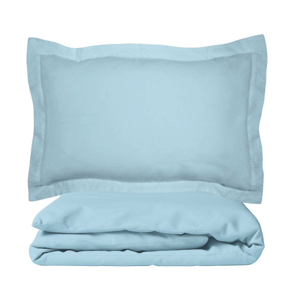 Premium satin påslakanset „Ice blue“. Enfärgade sängkläder, 200x200 cm, 200x220 cm Premium satin påslakanset „Ice blue“. Enfärgade sängkläder, 200x200 cm, 200x220 cm