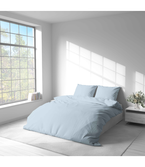 Premium satin påslakanset „Light blue glow“. Satin påslakan