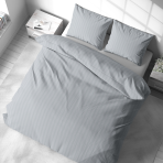 Premium satin påslakanset „Light Gray Stripe Satin“. Påslakanset 135x200, 140x200 cm, 200x200 cm Premium satin påslakanset „Light Gray Stripe Satin“. Påslakanset 135x200, 140x200 cm, 200x200 cm