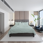 Premium satin påslakanset „Mint“. Enfärgade sängkläder, 160x200 cm Premium satin påslakanset „Mint“. Enfärgade sängkläder, 160x200 cm