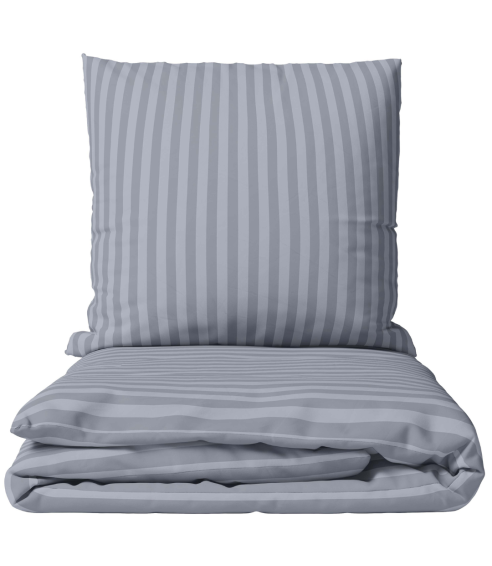 Premium satin påslakanset „Moon Grey Stripe Satin“. Satin påslakan