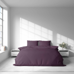 Premium satin påslakanset „Plum glow“. Enfärgade sängkläder, 140x200 cm, 200x200 cm, 200x220 cm, 240x220 cm