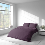 Premium satin påslakanset „Plum glow“. Enfärgade sängkläder, 140x200 cm, 200x200 cm, 200x220 cm, 240x220 cm