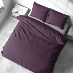 Premium satin påslakanset „Plum glow“. Enfärgade sängkläder, 140x200 cm, 200x200 cm, 200x220 cm, 240x220 cm