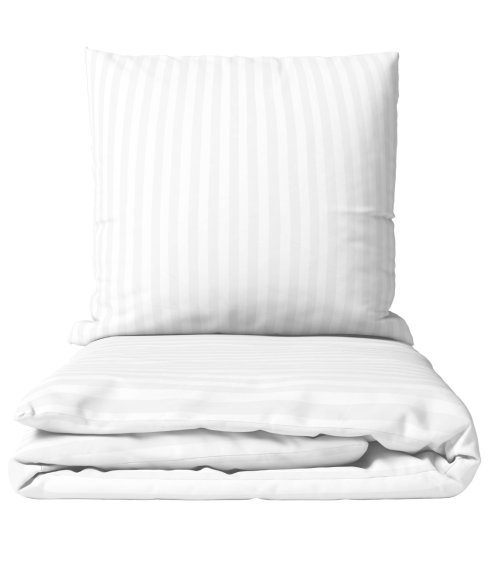 Premium satin påslakanset „White Stripe Sateen“. Satin påslakan
