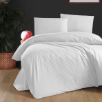 Premium satin påslakanset „White Stripe“. Mönstrade sängkläder, 140x200 cm, 200x200 cm, 200x220 cm Premium satin påslakanset „White Stripe“. Mönstrade sängkläder, 140x200 cm, 200x200 cm, 200x220 cm