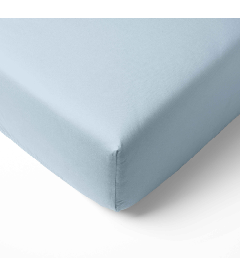 Satinlakan „Light blue glow“. Lakan utan resår