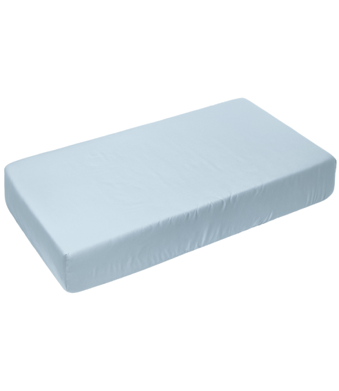 Satinlakan „Light blue glow“. Lakan utan resår
