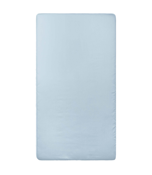 Satinlakan „Light blue glow“. Lakan utan resår