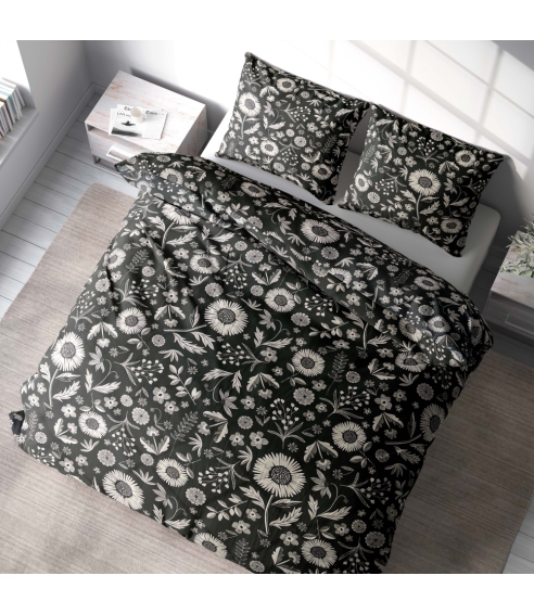 Satin örngott “Night Flowers”. Örngott 70×80