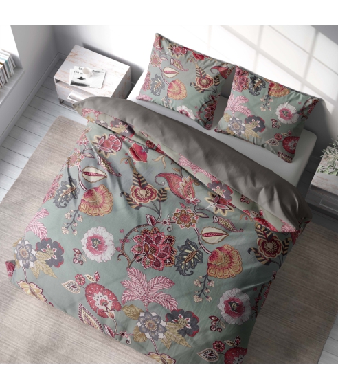 Satin örngott “Scarlet Garden”. Örngott 50×70