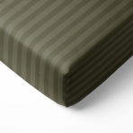 Satinlakan „Moss Green Stripe Satin flat sheet“, 150x220 cm, 200x220 cm, 220x240 cm