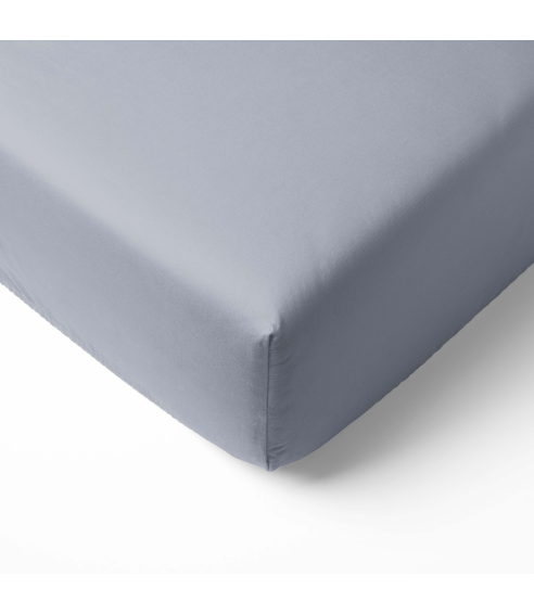 Satinlakan „Moon Grey Satin flat sheet“. Lakan utan resår