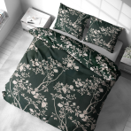 Satin påslakanset „Blooming Forest“. Påslakanset 135x200, 140x200 cm, 200x200 cm, 200x220 cm Satin påslakanset „Blooming Forest“. Påslakanset 135x200, 140x200 cm, 200x200 cm, 200x220 cm