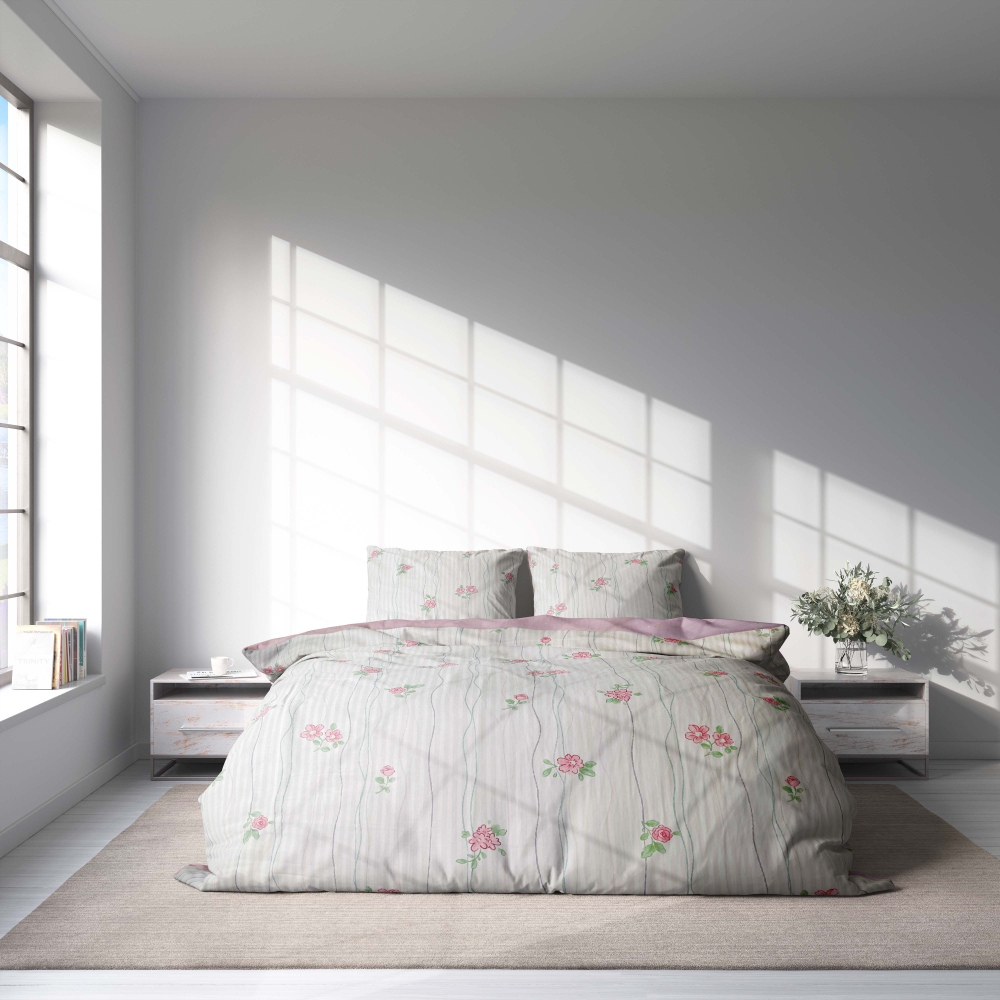 Satin påslakanset „Charming“. Mönstrade sängkläder, 140x200 cm, 200x200 cm, 200x220 cm