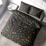 Satin påslakanset „Comforts“. Sängkläder med växtmotiv, 140x200 cm, 150x200 cm, 160x200 cm, 180x200 cm, 200x200 cm, 200x220 cm Satin påslakanset „Comforts“. Sängkläder med växtmotiv, 140x200 cm, 150x200 cm, 160x200 cm, 180x200 cm, 200x200 cm, 200x220 cm