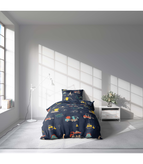 Satin påslakanset „Dinoscape“. Satin påslakan