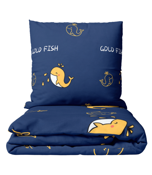 Satin påslakanset „Gold Fish“. Satin påslakan