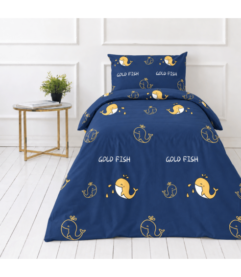 Satin påslakanset „Gold Fish“. Satin påslakan