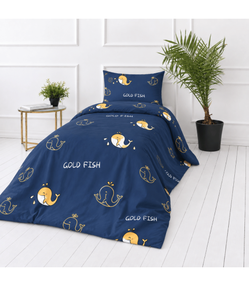 Satin påslakanset „Gold Fish“. Satin påslakan