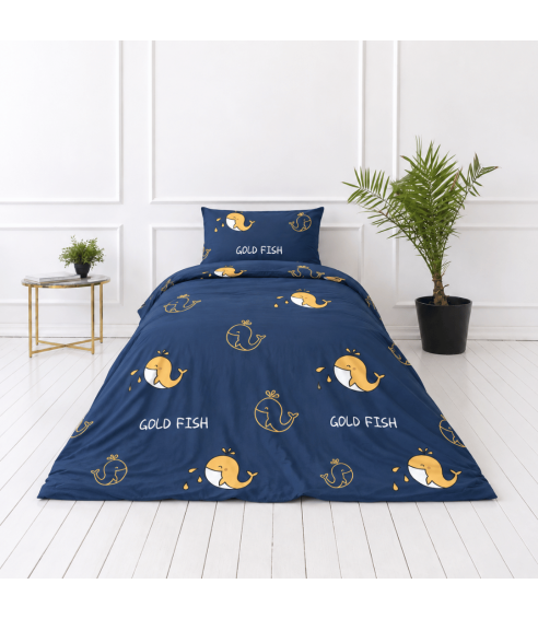 Satin påslakanset „Gold Fish“. Satin påslakan