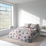 Premium satin påslakanset „Floral“. Sängkläder med växtmotiv, 140x200 cm, 160x200 cm, 200x200 cm, 200x220 cm