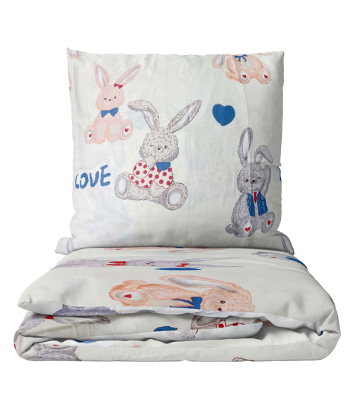 Satin påslakanset „Hare“. Satin påslakan