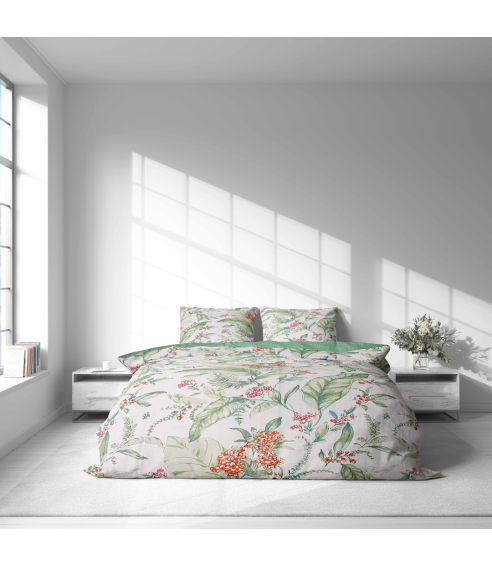 Premium satin påslakanset „Herbalia“. Satin påslakan