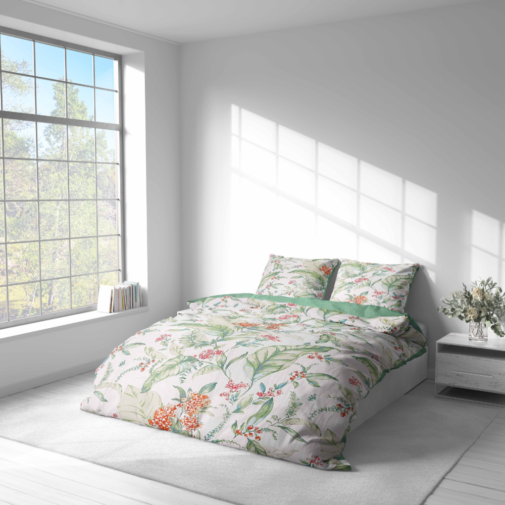 Premium satin påslakanset „Herbalia“. Påslakanset 200x220, 140x200 cm, 150x200 cm, 160x200 cm, 180x200 cm, 200x200 cm, 200x220 cm Premium satin påslakanset „Herbalia“. Påslakanset 200x220, 140x200 cm, 150x200 cm, 160x200 cm, 180x200 cm, 200x200 cm, 200x220 cm