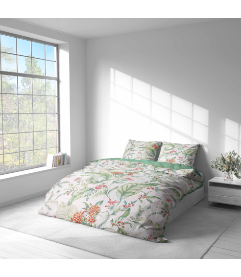 Premium satin påslakanset „Herbalia“. Satin påslakan