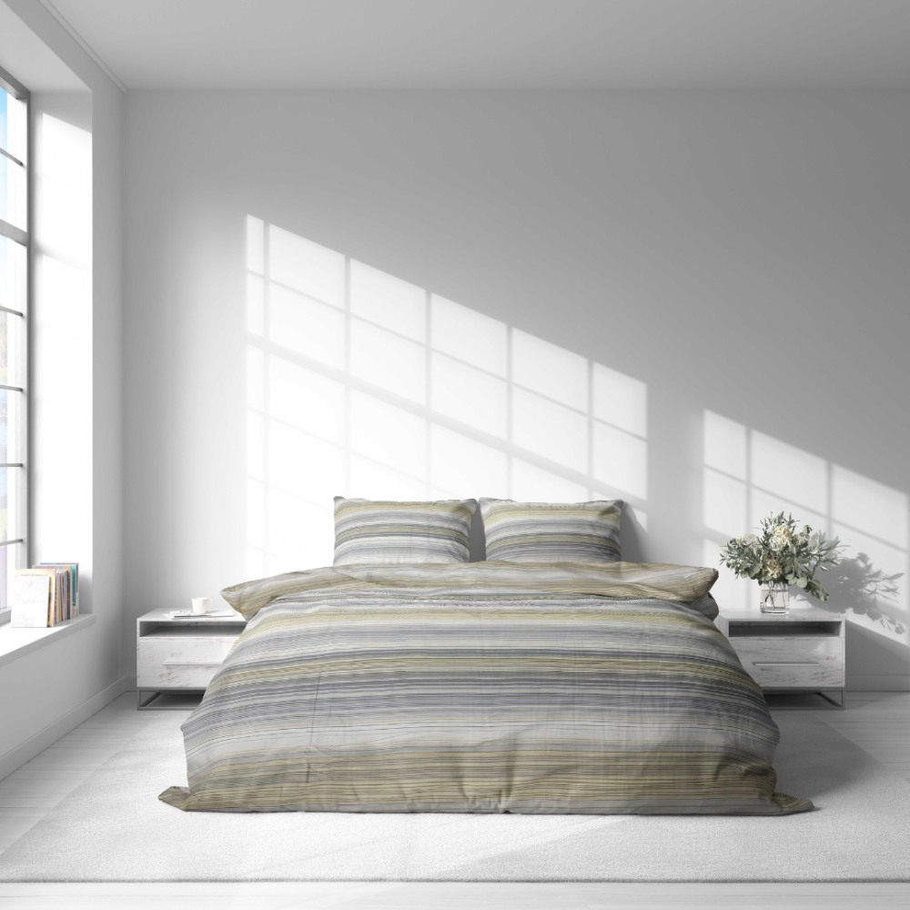 Satin påslakanset „Lineplay“. Grå sängkläder, 140x200 cm, 200x200 cm, 200x220 cm Satin påslakanset „Lineplay“. Grå sängkläder, 140x200 cm, 200x200 cm, 200x220 cm