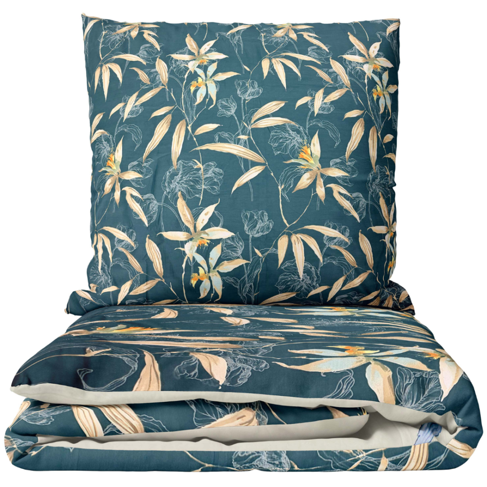 Satin påslakanset „Myrtle Tangle“. Påslakanset 150x210, 140x200 cm, 150x200 cm, 160x200 cm, 180x200 cm, 200x200 cm, 200x220 cm Satin påslakanset „Myrtle Tangle“. Påslakanset 150x210, 140x200 cm, 150x200 cm, 160x200 cm, 180x200 cm, 200x200 cm, 200x220 cm