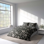 Premium satin påslakanset „Night Flowers“. Sängkläder 155x200, 140x200 cm, 200x200 cm, 200x220 cm