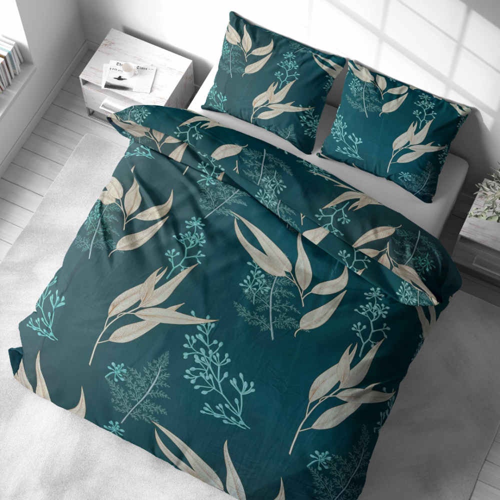 Satin påslakanset „Premium Verdure“. Påslakanset 135x200, 140x200 cm, 200x200 cm, 200x220 cm Satin påslakanset „Premium Verdure“. Påslakanset 135x200, 140x200 cm, 200x200 cm, 200x220 cm
