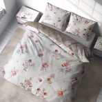Premium satin påslakanset „Pure Romance“. Sängkläder med växtmotiv, 200x220 cm Premium satin påslakanset „Pure Romance“. Sängkläder med växtmotiv, 200x220 cm