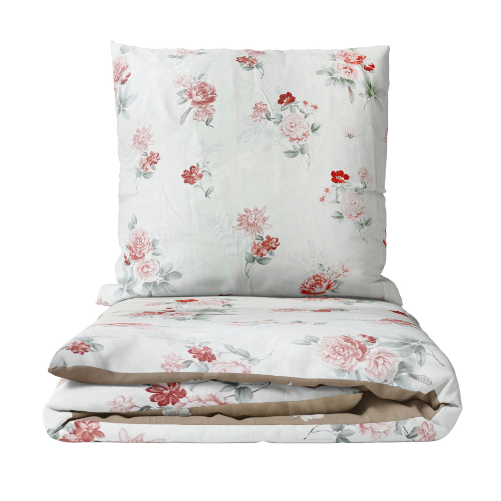 Premium satin påslakanset „Pure Romance“. Sängkläder med växtmotiv, 200x220 cm Premium satin påslakanset „Pure Romance“. Sängkläder med växtmotiv, 200x220 cm