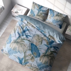 Satin påslakanset „Rainforest“. Blå sängkläder, 140x200 cm, 150x200 cm, 160x200 cm, 180x200 cm, 200x200 cm, 200x220 cm Satin påslakanset „Rainforest“. Blå sängkläder, 140x200 cm, 150x200 cm, 160x200 cm, 180x200 cm, 200x200 cm, 200x220 cm