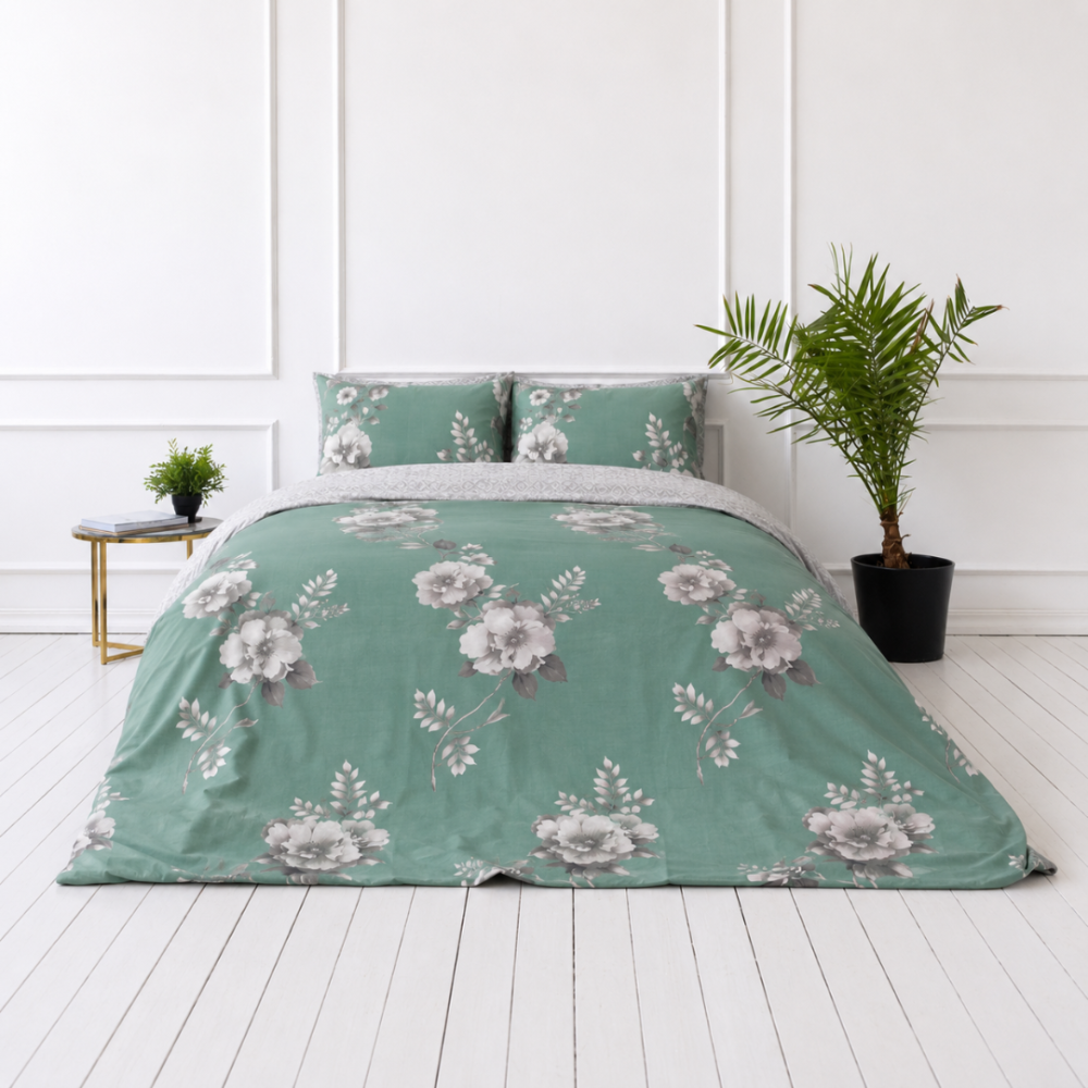 Satin påslakanset „Sage Whisper“. Mönstrade sängkläder, 140x200 cm, 150x200 cm, 160x200 cm, 180x200 cm, 200x200 cm, 200x220 cm Satin påslakanset „Sage Whisper“. Mönstrade sängkläder, 140x200 cm, 150x200 cm, 160x200 cm, 180x200 cm, 200x200 cm, 200x220 cm