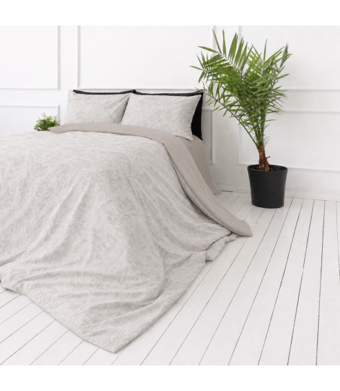 Satin påslakanset „Sand Damask“. Satin påslakan