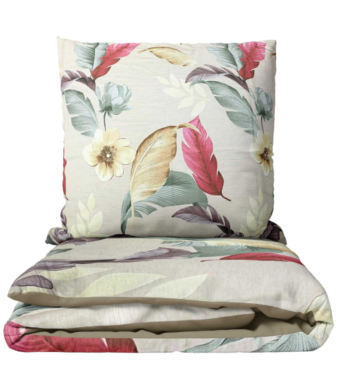 Premium satin påslakanset „Tropical Muse“. Satin påslakan