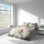 Premium satin påslakanset „Tropical Muse“. Beige sängkläder, 140x200 cm, 150x200 cm, 160x200 cm, 180x200 cm, 200x200 cm, 200x220 cm Premium satin påslakanset „Tropical Muse“. Beige sängkläder, 140x200 cm, 150x200 cm, 160x200 cm, 180x200 cm, 200x200 cm, 200x220 cm