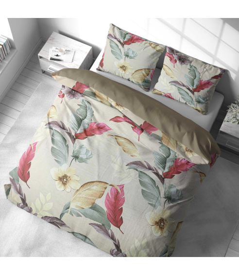 Premium satin påslakanset „Tropical Muse“. Satin påslakan