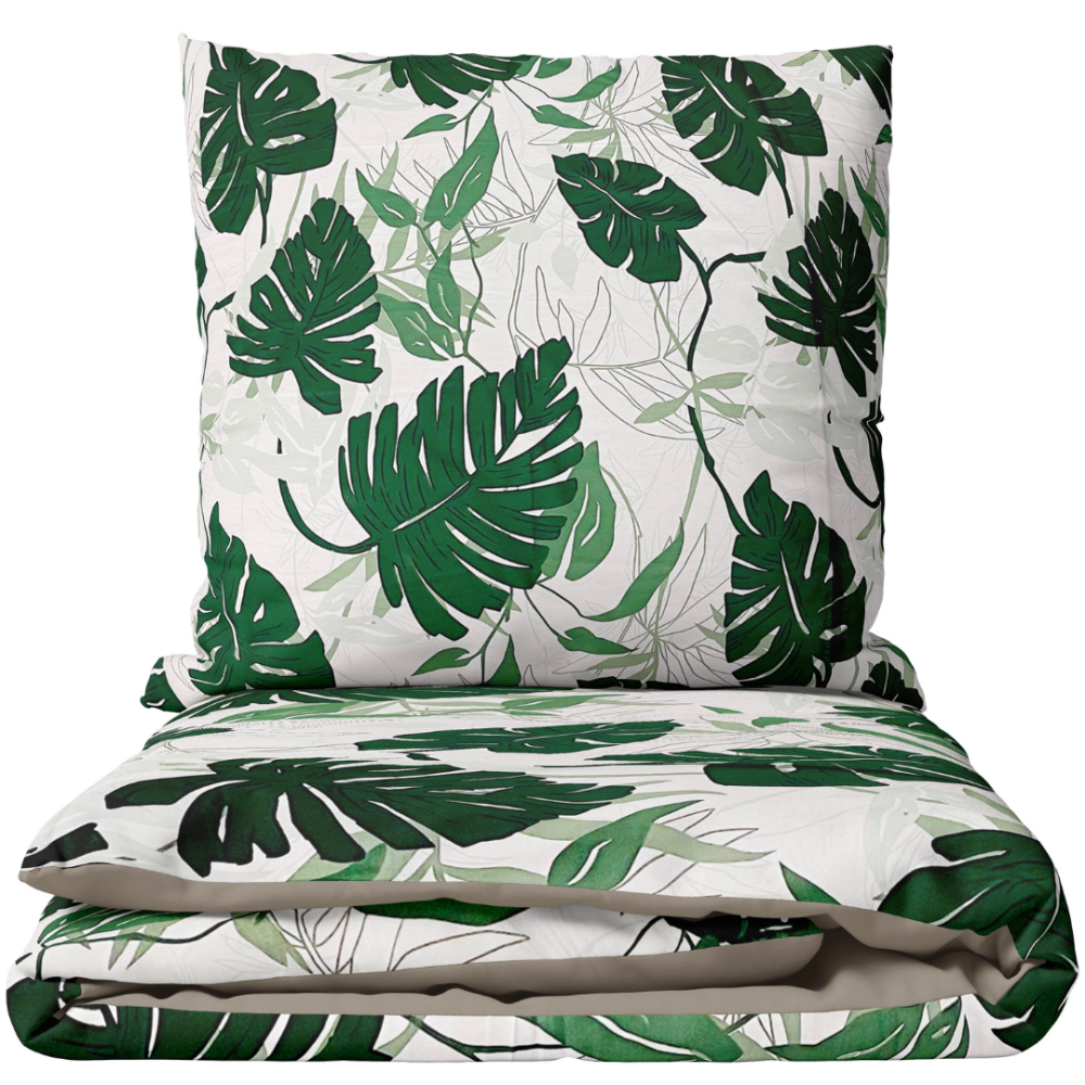Satin påslakanset „Urban Jungle“. Mako satin sängkläder, 140x200 cm, 200x200 cm, 200x220 cm Satin påslakanset „Urban Jungle“. Mako satin sängkläder, 140x200 cm, 200x200 cm, 200x220 cm