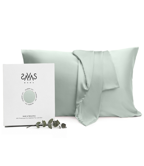 Sidenörngott „Spearmint“. Siden sängkläder