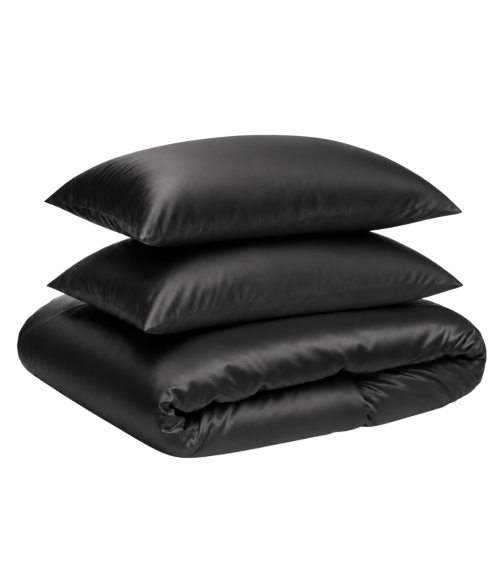 Sängkläder i siden „Onyx Silk“. Påslakanset 200x220