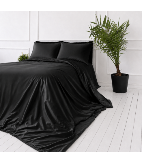 Sängkläder i siden „Onyx Silk“. Påslakanset 200x220